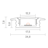 Vorschau: 2m Einbauprofil Flach 12
