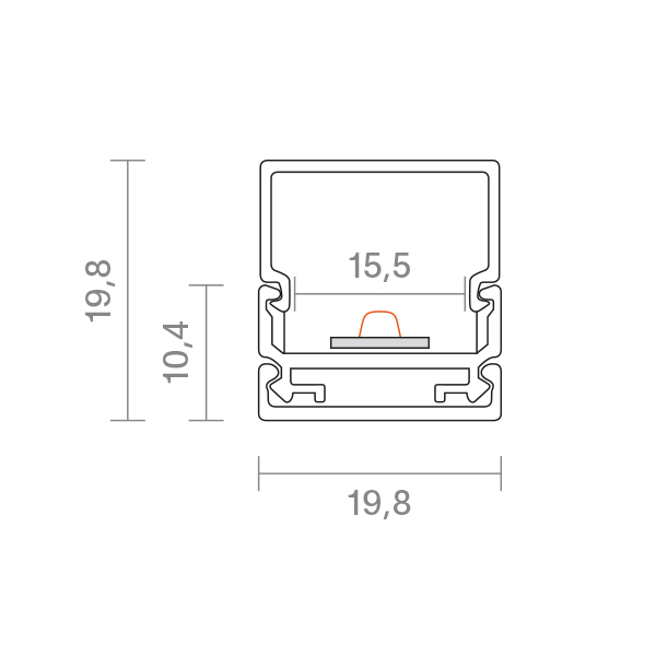 1m Aufbauprofil Montageschiene 15