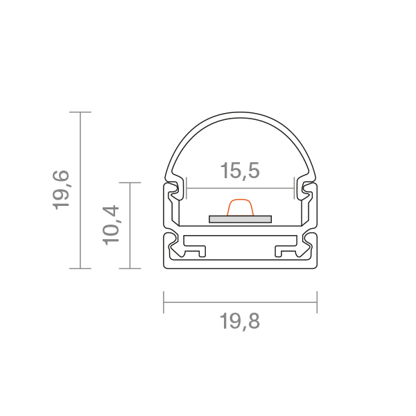 1m Aufbauprofil Montageschiene 15