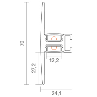 Vorschau: 1m Wandprofil Up & Down T 12