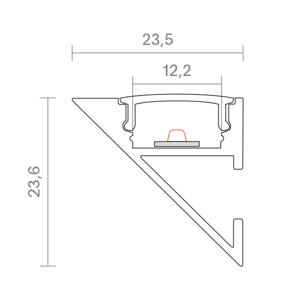 1m Wandprofil Up or Down 12