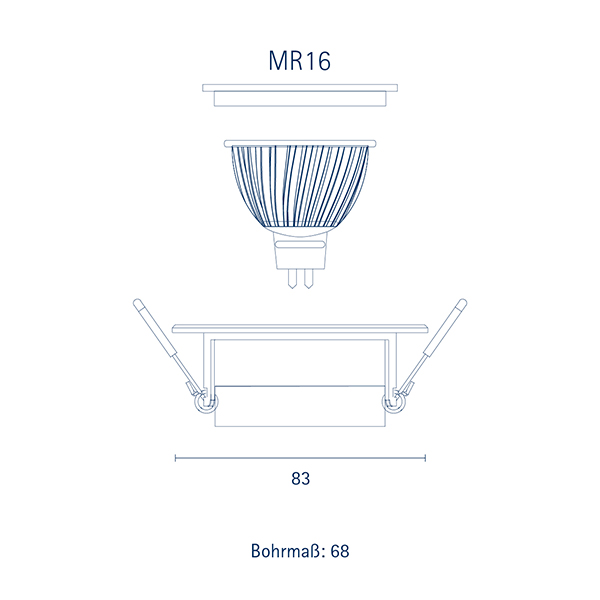 Einbaustrahler RING 83mm schwarz schwenkbar